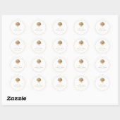 Gold Seashell Custom Coastal Wedding Favor Ronde Sticker (Vel)