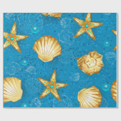 Gold Seashells Cadeaupapier (Vlak)