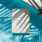 Gold Seashells Elegant Wedding Folie Invitation Uitnodiging