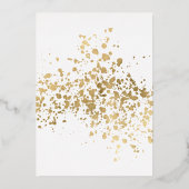 Gold Seashells Elegant Wedding Folie Invitation Uitnodiging (Achterkant)