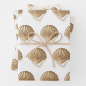 Gold Seashells Parels Verjaardag Vrijgezellenfeest Inpakpapier Vel (In situ)