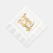 Gold Seasons Greetings Paper Napkins Servet (Hoek)