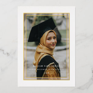 Gold See Thru Border Folie Uitnodiging