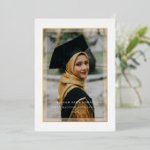 Gold See Thru Border Folie Uitnodiging (Staand Voorkant)