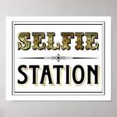 Gold SELFIE STATION Sign Print (Voorkant)