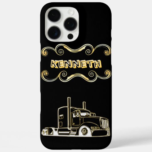 Gold Semi-Truck Digital Art Design Case-Mate iPhone Case (Achterkant)