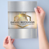 Gold Semi Truck Logo | Metallic Industrial Busine Flyer (Hand)