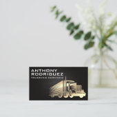 Gold Semi Truck Logo Visitekaartje (Staand voorkant)