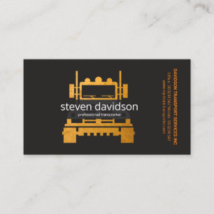 Gold Semi Truck Professional Transportdriver Visitekaartje