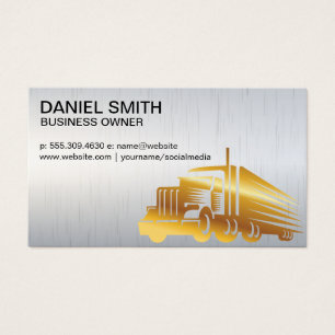 Gold Semi Vehicle Vrachtwagenchauffeur Visitekaartje