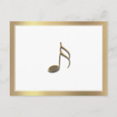 Gold Semiquaver Music Note op wit Briefkaart (Voorkant)