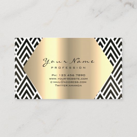 Gold Sepia Glitter Makeup Artist Lash Black White Visitekaartje (Achterkant)