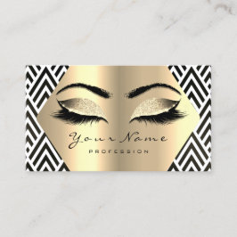 Gold Sepia Glitter Makeup Artist Lash Black White Visitekaartje