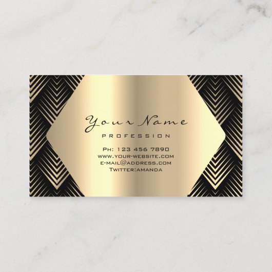 Gold Sepia Glitter Makeup Artist Lashes Black Blog Visitekaartje (Achterkant)