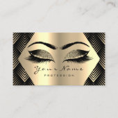 Gold Sepia Glitter Makeup Artist Lashes Black Blog Visitekaartje (Voorkant)