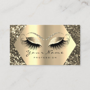 Gold Sepia Glitter Makeup Artist Lashes Brown VIP Visitekaartje