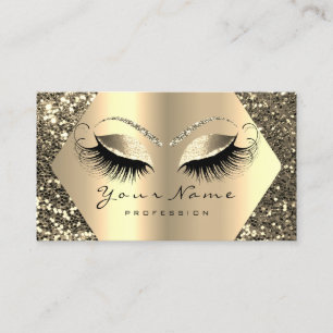 Gold Sepia Glitter Makeup Artist Lashes Browns VIP Visitekaartje