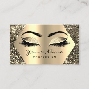 Gold Sepia Glitter Makeup Artist Lashes Browns Visitekaartje