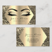 Gold Sepia Glitter Makeup Artist Lashes Browns Visitekaartje (Voorkant / Achterkant)