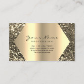 Gold Sepia Glitter Makeup Artist Lashes Browns Visitekaartje (Achterkant)