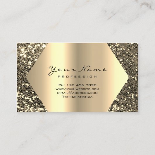 Gold Sepia Glitter Makeup Artist Lashes Browns Visitekaartje (Achterkant)