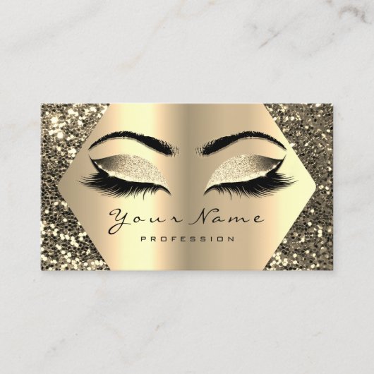 Gold Sepia Glitter Makeup Artist Lashes Browns Visitekaartje (Voorkant)