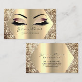 Gold Sepia Glitter Makeup Artist Lashes Browns Visitekaartje (Voorkant / Achterkant)