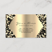 Gold Sepia Glitter Makeup Artist Lashes Confetti Visitekaartje (Achterkant)