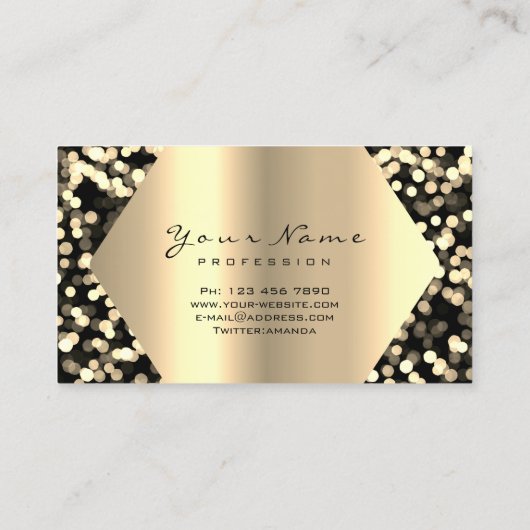 Gold Sepia Glitter Makeup Artist Lashes Confetti Visitekaartje (Achterkant)