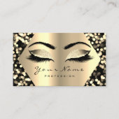 Gold Sepia Glitter Makeup Artist Lashes Confetti Visitekaartje (Voorkant)