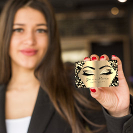 Gold Sepia Glitter Makeup Artist Lashes Confetti Visitekaartje