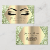 Gold Sepia Glitter Makeup Artist Lashes Mint Green Visitekaartje (Voorkant / Achterkant)