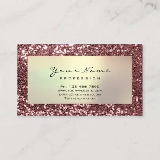 Gold Sepia Glitter Makeup Artist Lashes Red Bean Visitekaartje (Achterkant)