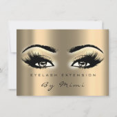 Gold Sepia Lashes Makeup Artist Certificate Gift Kaart (Achterkant)