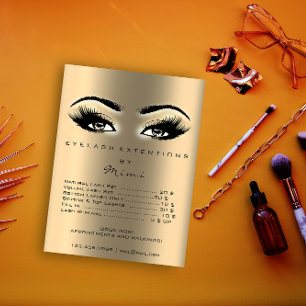 Gold Sepia Makeup Artist Waxing Lashing - Prijslij Poster