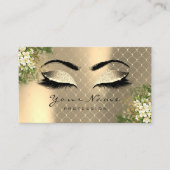 Gold Sepia Metallic Makeup Artist Lashes Floral Visitekaartje (Voorkant)