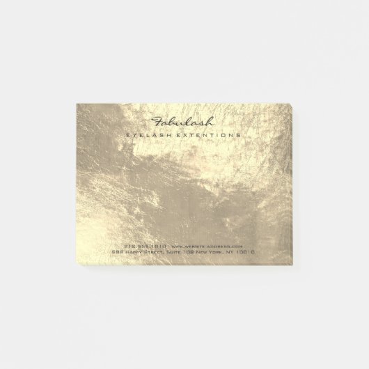Gold Sepia Metallic Name Web Telefoon Post-it® Notes (Voorkant)