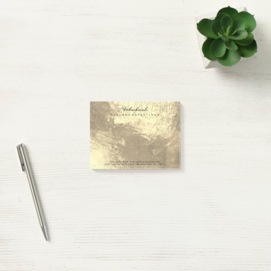 Gold Sepia Metallic Name Web Telefoon Post-it® Notes (Kantoor)