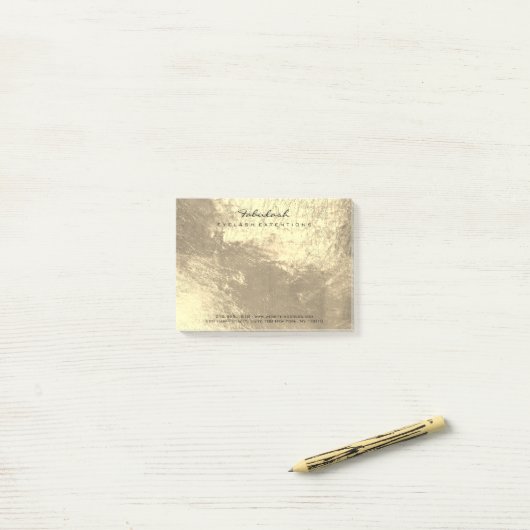 Gold Sepia Metallic Name Web Telefoon Post-it® Notes (Op bureau)