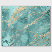 Gold Sepia Tiffany Marble Sone Metallic Strokes Cadeaupapier (Vlak)