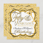 Gold Sequin 50e verjaardag Kaart (Voorkant / Achterkant)