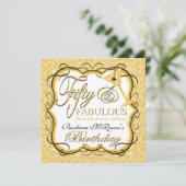 Gold Sequin 50e verjaardag Kaart (Staand voorkant)