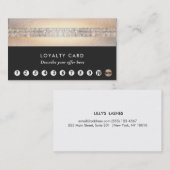 Gold Sequin Black Loyalty 10 Punch Beauty Salon (Voorkant / Achterkant)