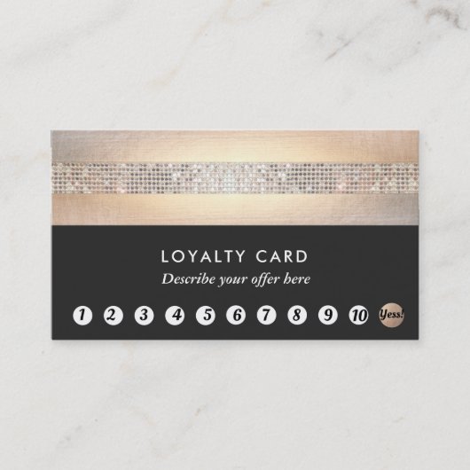 Gold Sequin Black Loyalty 10 Punch Beauty Salon (Voorkant)