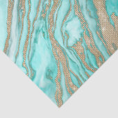 Gold Sequin Glitter Blauwgroen Smoky Marmer Tissuepapier (Detail)