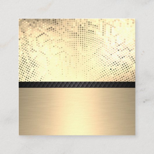 Gold Sequin | Kieuwnet | Goud metaal Vierkante Visitekaartje (Achterkant)