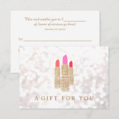 Gold Sequin Lipstick Beauty Salon Gift Certificate (Voorkant / Achterkant)