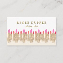 Gold Sequin Lipstick Makeup Artist Beauty Salon 5 Visitekaartje