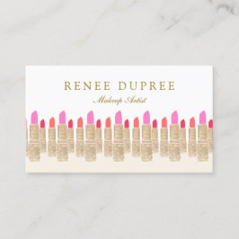Gold Sequin Lipstick Makeup Artist Beauty Salon 5 Visitekaartje