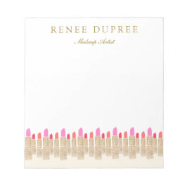 Gold Sequin Lipstick Makeup Artist Beauty Salon Notitieblok